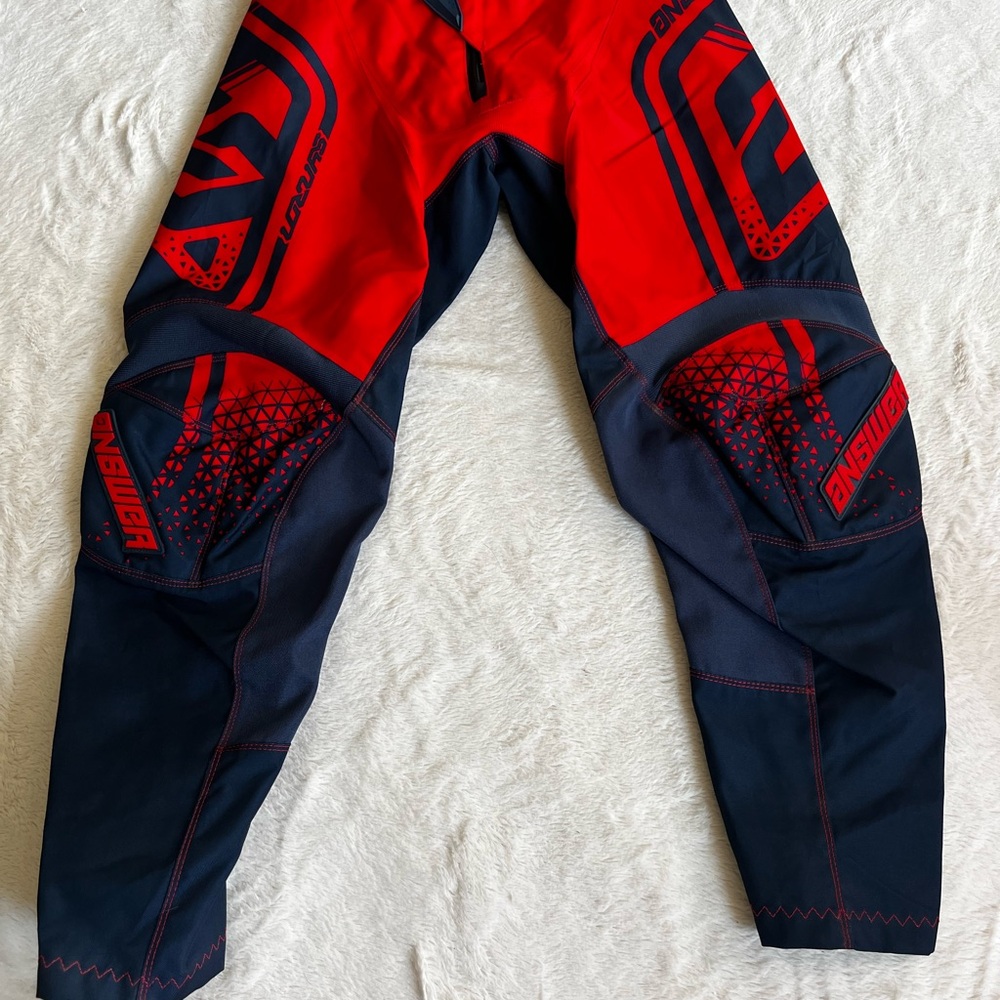 Men's Red and Black Racing Pants